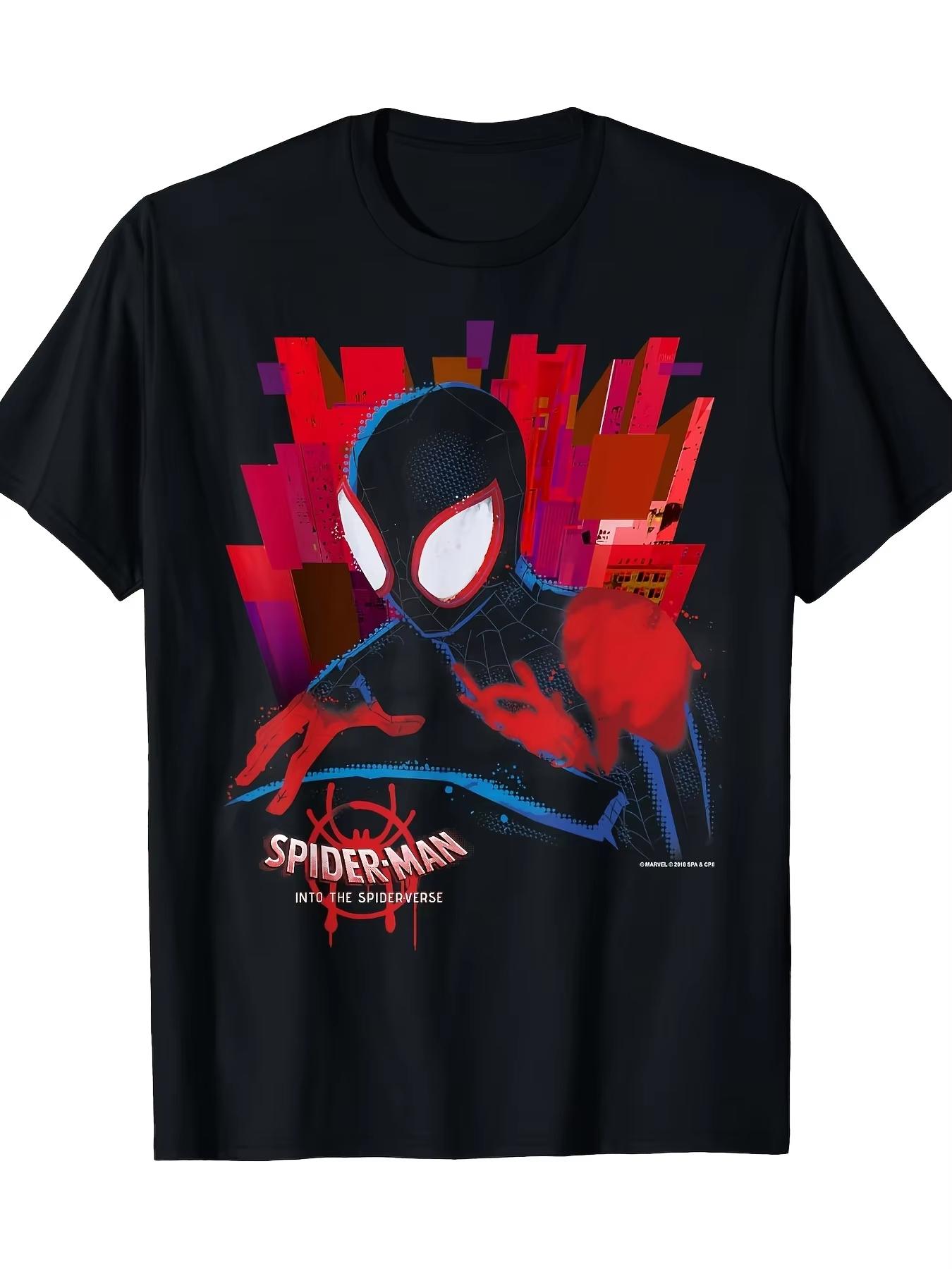 

Boy SpiderMan Miles Marvel Summer TShirt Men Kids Family Father and Son Casual Loose Oversized Girls Women Short Sleeve Y2k S