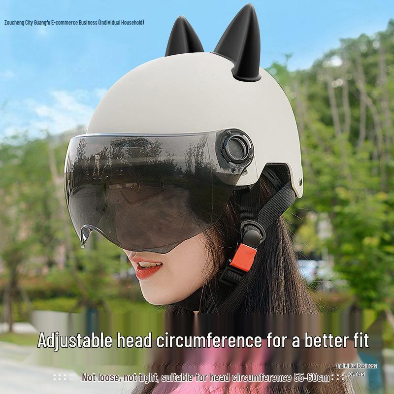 2026 Cat Ear Electric Bike Helmet for Men & Women, 3C Certified, Sun Protection, Summer Riding