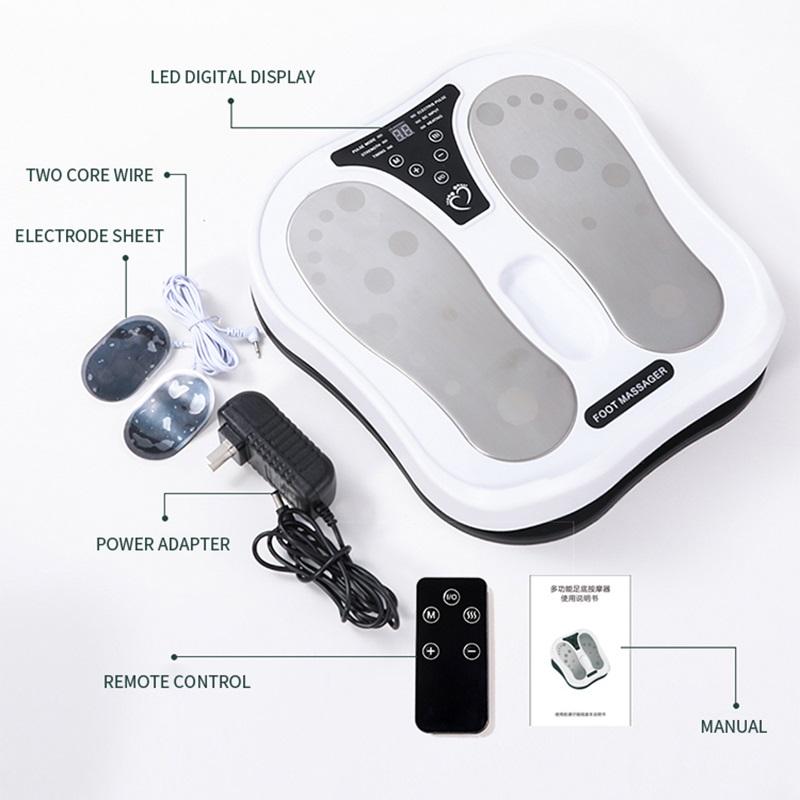 Wireless Remote Control Pulse Heating Foot Massager Angle Adjustable with Electrode Pads Multifunctional Foot Therapy Machine