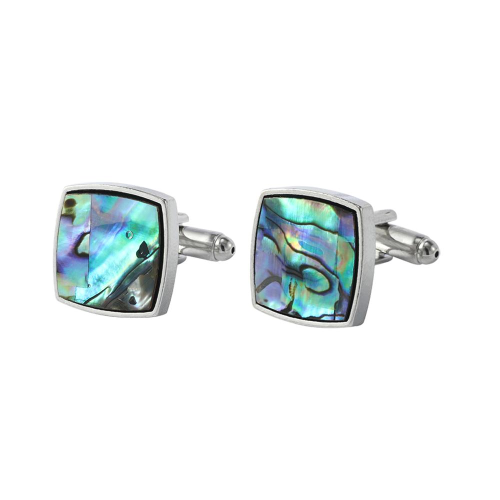 Elegant Abalone Shell Design Mens Cufflinks Funny Business Wedding Heart Oval Square Shaped Sleeve Button