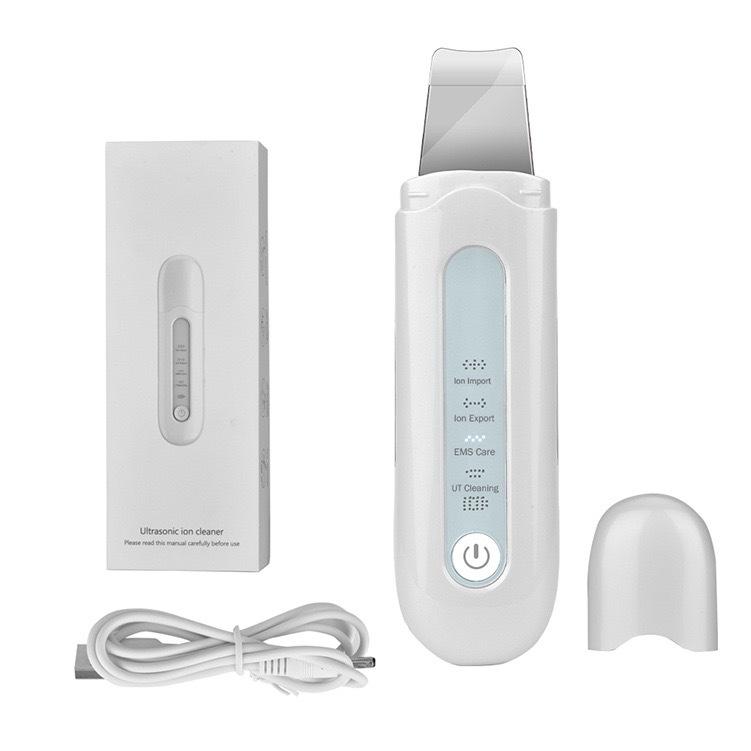 2023 Deep Cleansing Peeling Dead Skin Peeling Sonic Cleaning Ultrasonic Skin Scrubber Blackhead Remover Face Spatula USB rechargeable белый