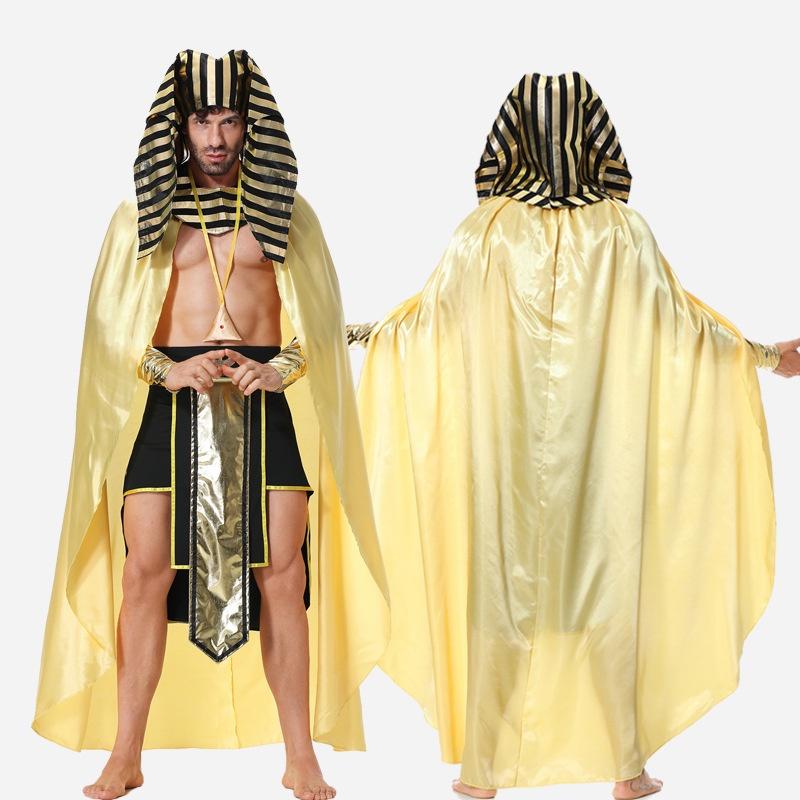 Egyptian Pharaoh Cos Costume For Adults Perfect For Halloween Party Polyester Fiber Material