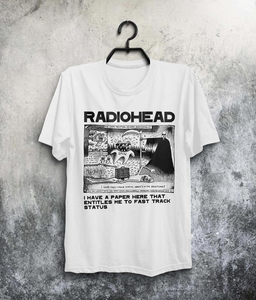 Nové bavlněné potištěné super elastické ležérní tričko RADIOHEAD THE BENDS vintage unisex ležérní potisk kulatý výstřih volné oversize tričko
