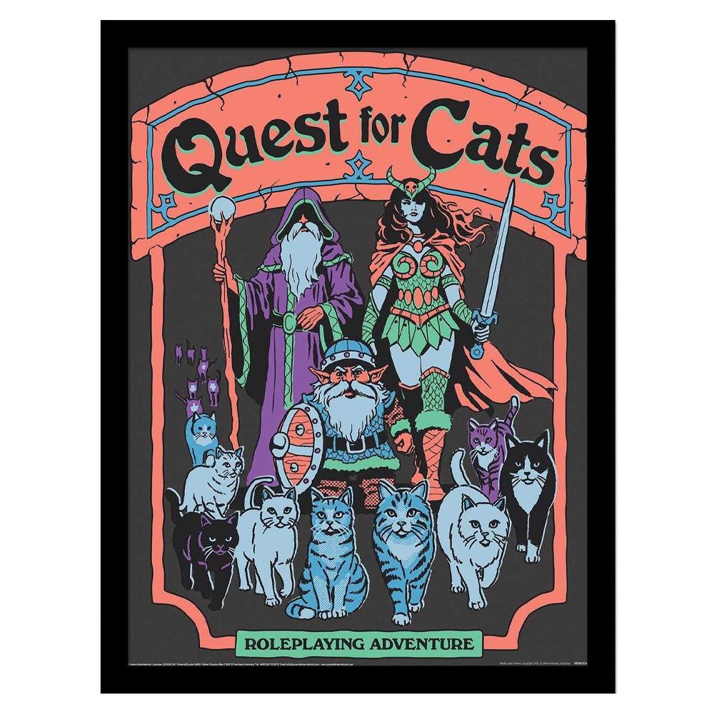 Steven Rhodes Quest For Cats Framed Poster