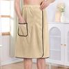 Men Bath Towel with Pocket Coral Fleece Quick Absorbent Adjustable Waist Button