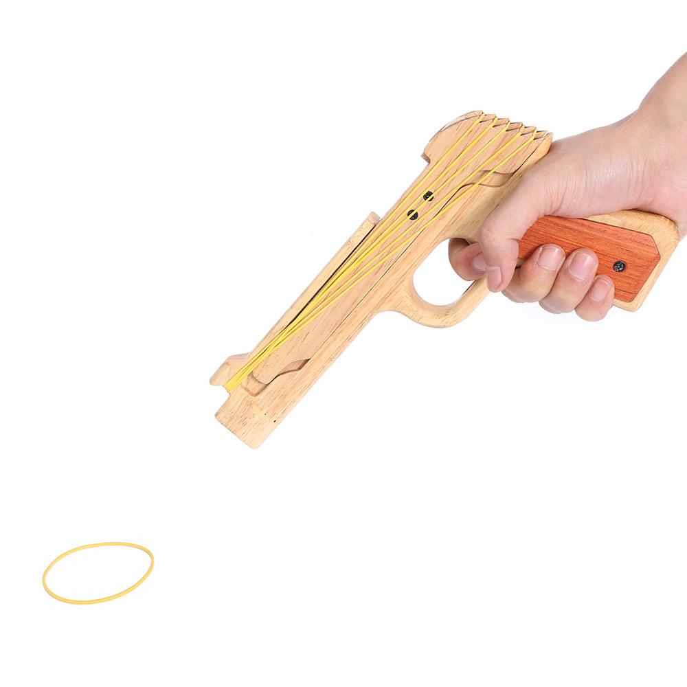 Wooden Rubber Band Handgun: Nostalgic Parent-Child Educational Toy