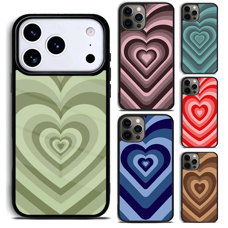 Love Pattern Art Phone Case for iPhone 17 16 15 Pro Max Air 14 13 12 11 Plus Shockproof Capa Cover