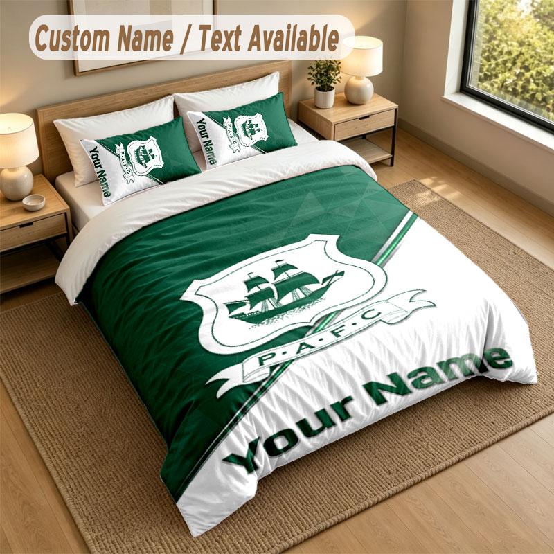 Bedding Set 1 Duvet Cover 2 Pillowcases Plymouth Argyle FC Print Soft Bed Linen Bedroom Decor