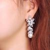 Nadel Leichter Luxus Blatt Voll Diamant Perlenohrringe Leicht Eingelegter Zirkon High-End Temperament Ohrringe Ohrringe