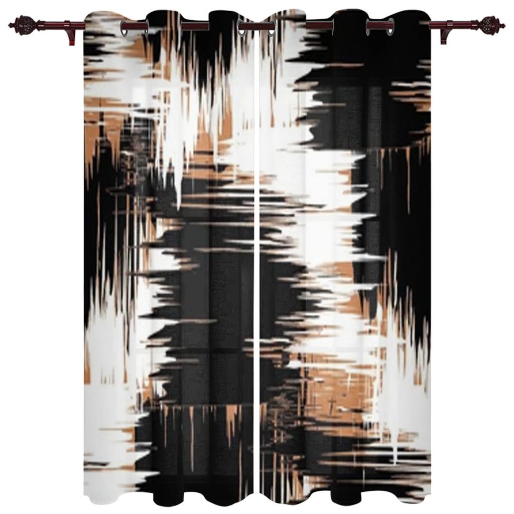 Modern Window Curtains for Living Room Abstract Geometric White Black Curtains for Child Bedroom Kitchen Decor Blinds Drapes