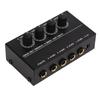 4 Channel Line Mixer Ultra Low Noise Mono Analog Audio Mixers 1 4in TS
