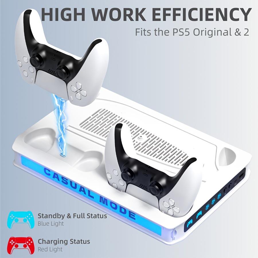 PS5 Slim/Pro Console Cooling & Charging Stand with RGB Lighting and Headphone Holder