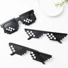 Vintage Mosaic Pixelated Sunglasses Cool Party Shades Eyewear Black Funny Men Women Glasses