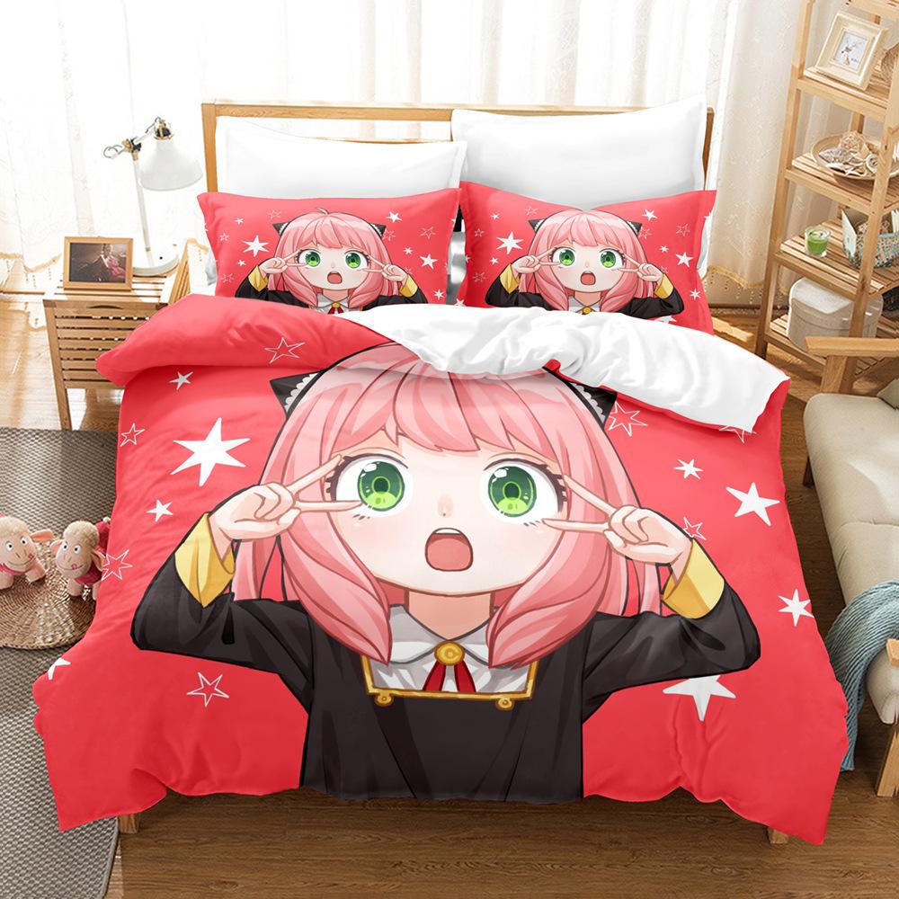 Anime 3D Digital Printing Bedding Four-Piece Set Three-Piece Spy Play House Sheets Quilt
