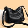 Shoulder bag women's new soft leather texture fashionable versatile multi-layer pocket large capacity casual messenger bag
