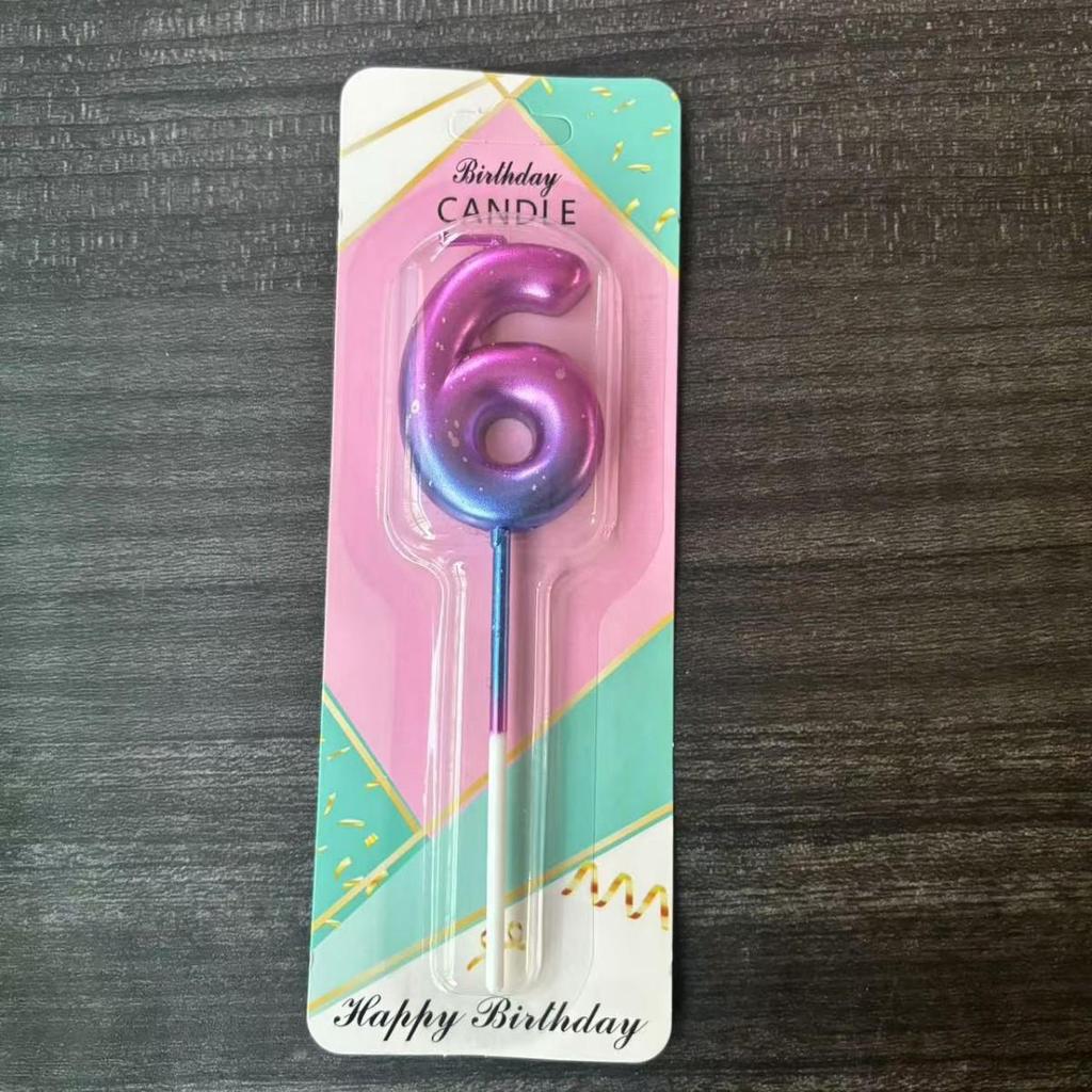 Galaxy Gradient Birthday Number Candles: Starry Sky Cake Toppers for Kids' Parties