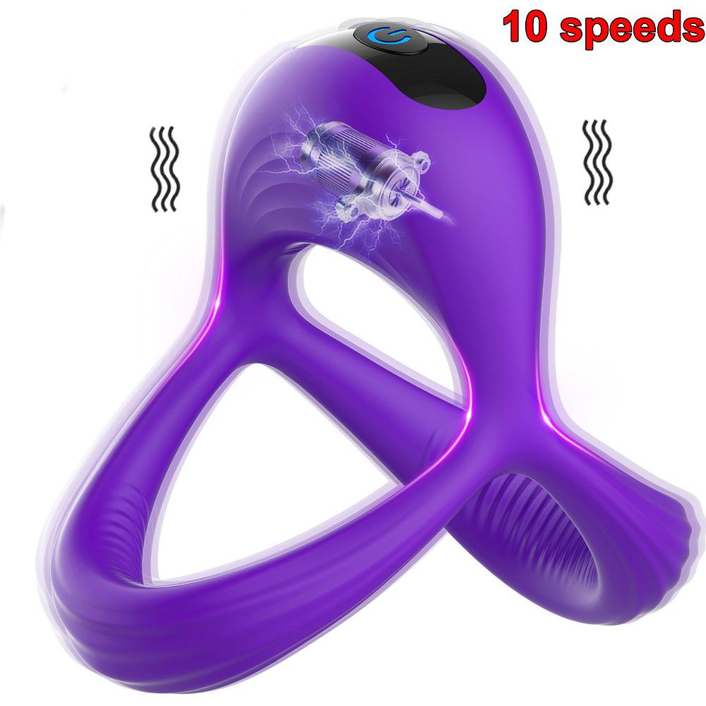 New 10 Modes Vibrator Cockring Penis Cock ring on for Man Delay Ejaculation Sex Toys for Men Rings Penisring Toys for Adults