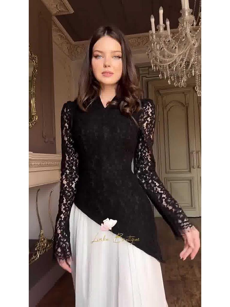 Spring 2025 Elegant Retro Long Sleeve Waist-Cinching Dress