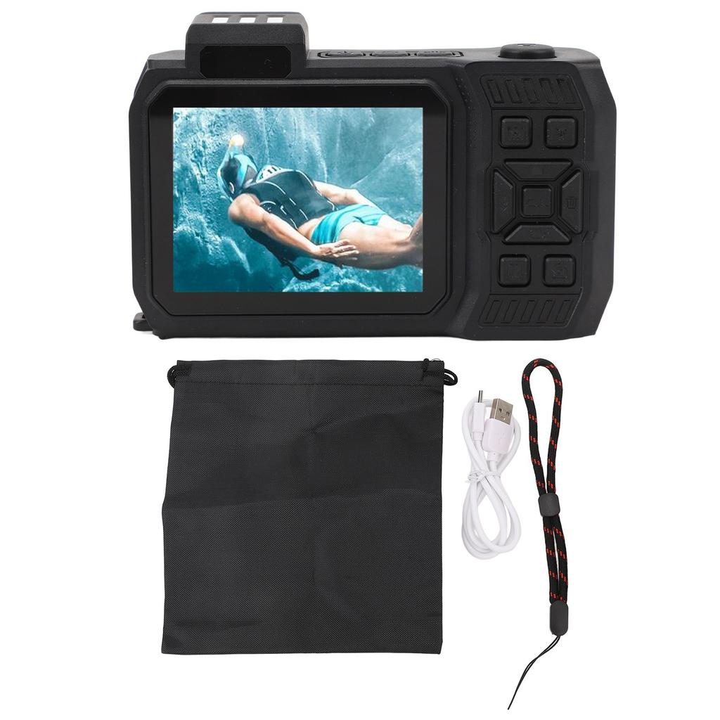 Underwater Camera 10x Optical Zoom 2500mAh 4K 65MP Autofocus Waterproof Camera SOS Flashlight 2500mAh Battery for Diving