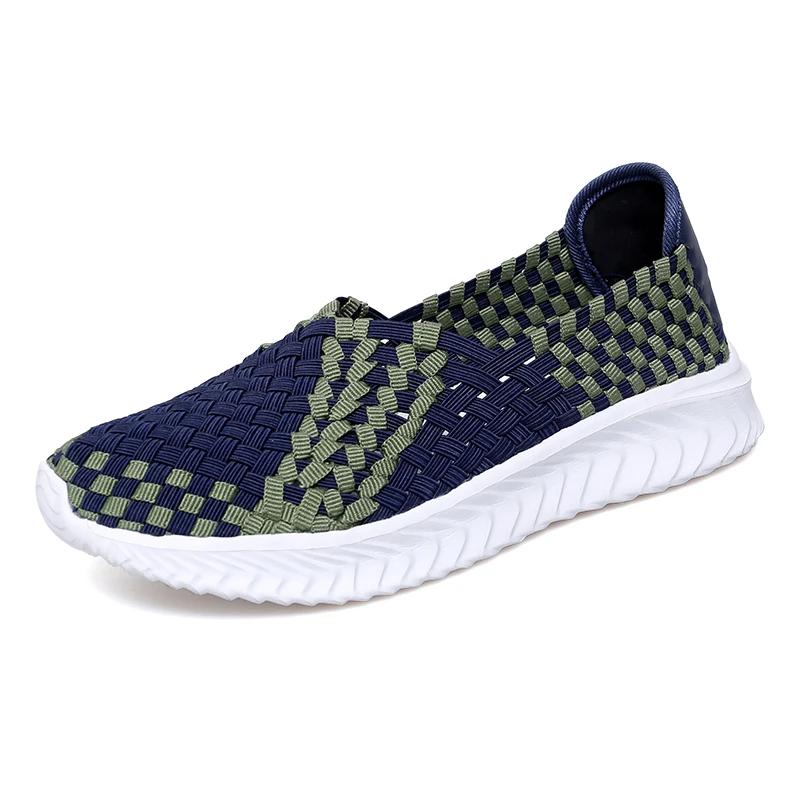 Woven Shoes Women Summer Flats Breathable Female Sneakers Lightweight Walking Shoe Handmade Fashion Lady Loafers Slip On Mujer