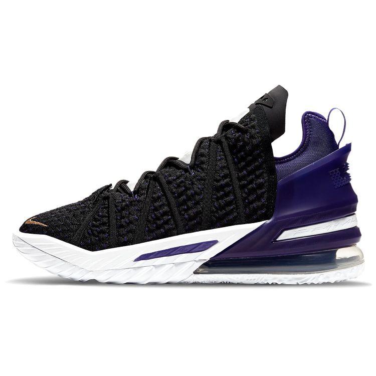 

Кроссовки унисекс Nike LeBron 18 EP Lakers Черный металлик-золотой суд-фиолетовый CQ9284-004