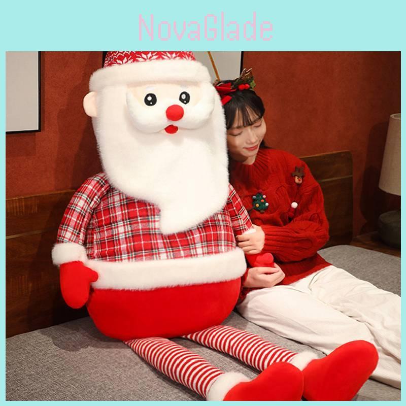 Creative Plush Santa Claus Doll With Long Legs Soft Cotton Outfit For Festive Decor