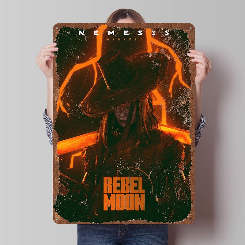 Rebel Moon Print Tinplate Posters Customizable Wall Art Retro Vintage Metal Tin Signs for Home and Decoration Gaming Desk Decor