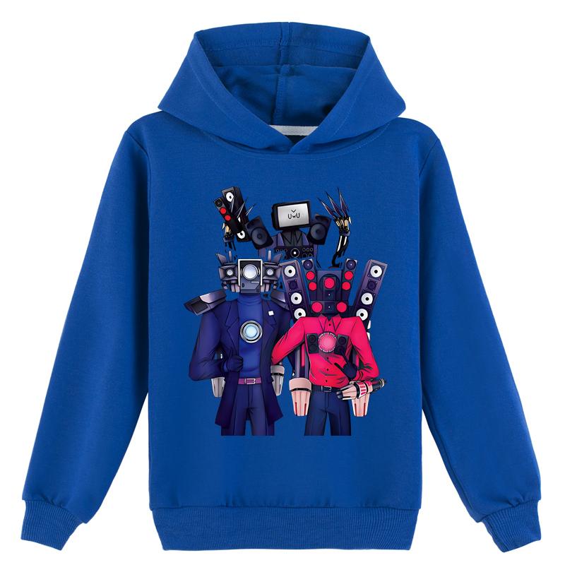 

Детская толстовка с капюшоном 3D Skibidi Toilet свитер Детский свитер 100cm синий