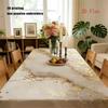 2D Flach 1 Stück - Elegante gold-beige Marmormuster Tischdecke: Diese Tischdecke zeichnet sich durch ein raffiniertes Design mit kunstvollen goldenen Mustern und Sp
