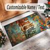 Fox Theme Crystal Velvet Floor Rug Personalized Custom Name Text Warm Carpet Home Decoration