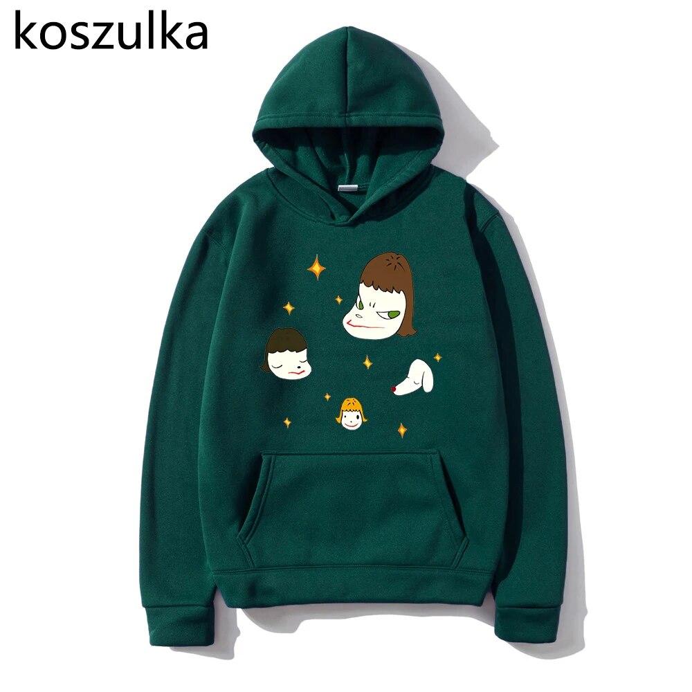 

Толстовки с капюшоном японского аниме Yoshitomo Nara, женские пуловеры с капюшоном, весна/осень, модные толстовки унисекс в стиле хип-хоп, Harajuku Sudaderas 3XL