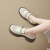 Augustine loafers women's 2025 new summer platform thick heel one pedal French single shoes British small leather shoes