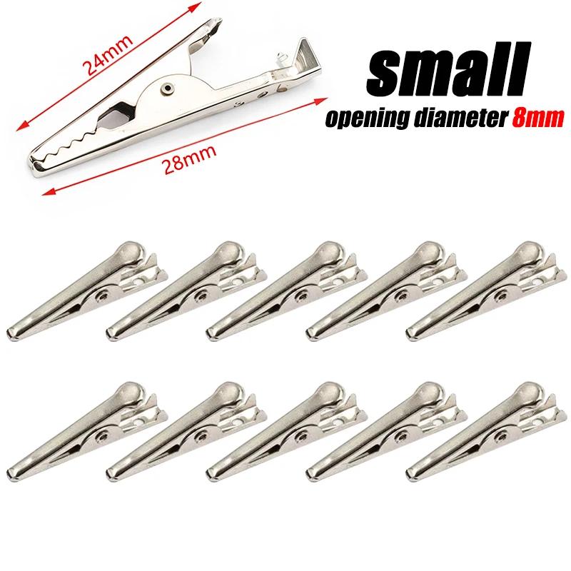 

Black Red Soft Plastic Coated Testing Probe Mini Alligator Test Clips 10Pcs Metal Alligator Clip Crocodile Electrical Clamp