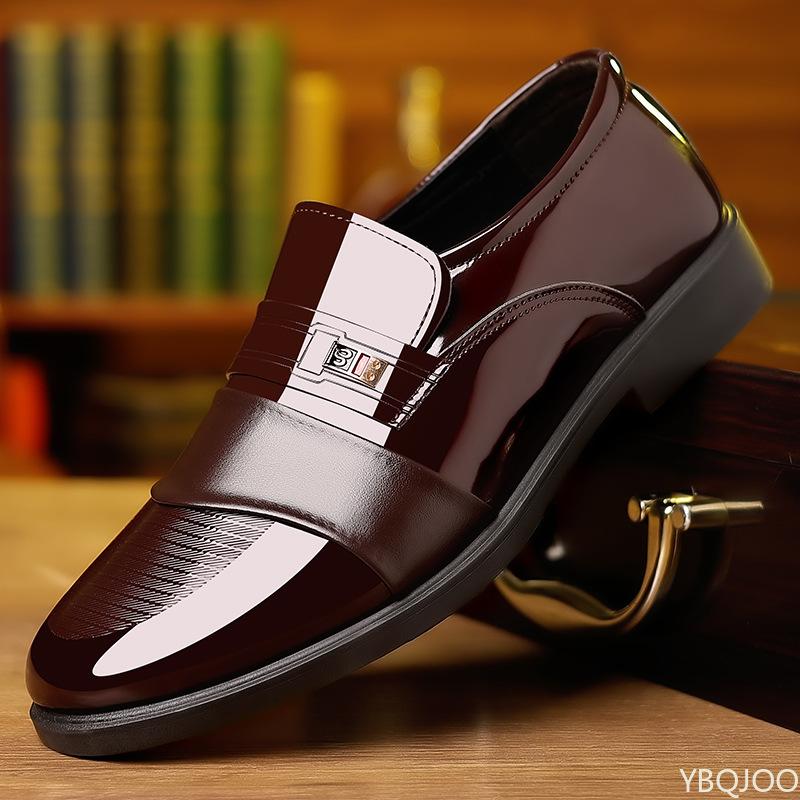 

Модная мужская формальная кожаная обувь Новый британский стиль Деловая низкая посадка Повседневная остроносая обувь на каждый день Zapatos De Vestir Hombre Роскошь 44 коричневый