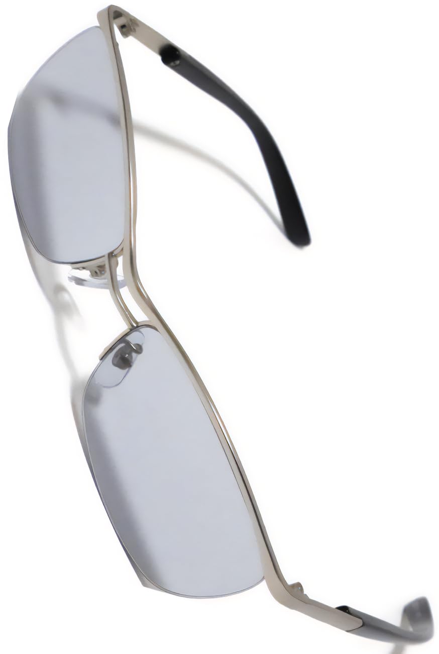 

Silver Matte x L Smoke Fashion Glasses Square Type Tough Half Rim Rimless Sunglasses Sunglasses Fashion Glasses Colored Transparent Clear Tough Look