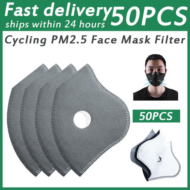 Cycling Dustproof PM2.5 Active Carbon Filter Replacement Protection Anti Dust 5layers Cycling Face Masks Breathing Filter Gasket