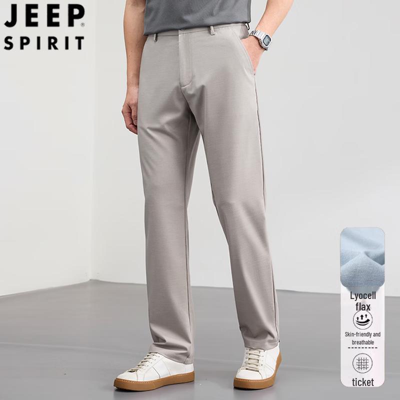 JEEP SPIRIT Men s Tencel Linen Casual Pants 36