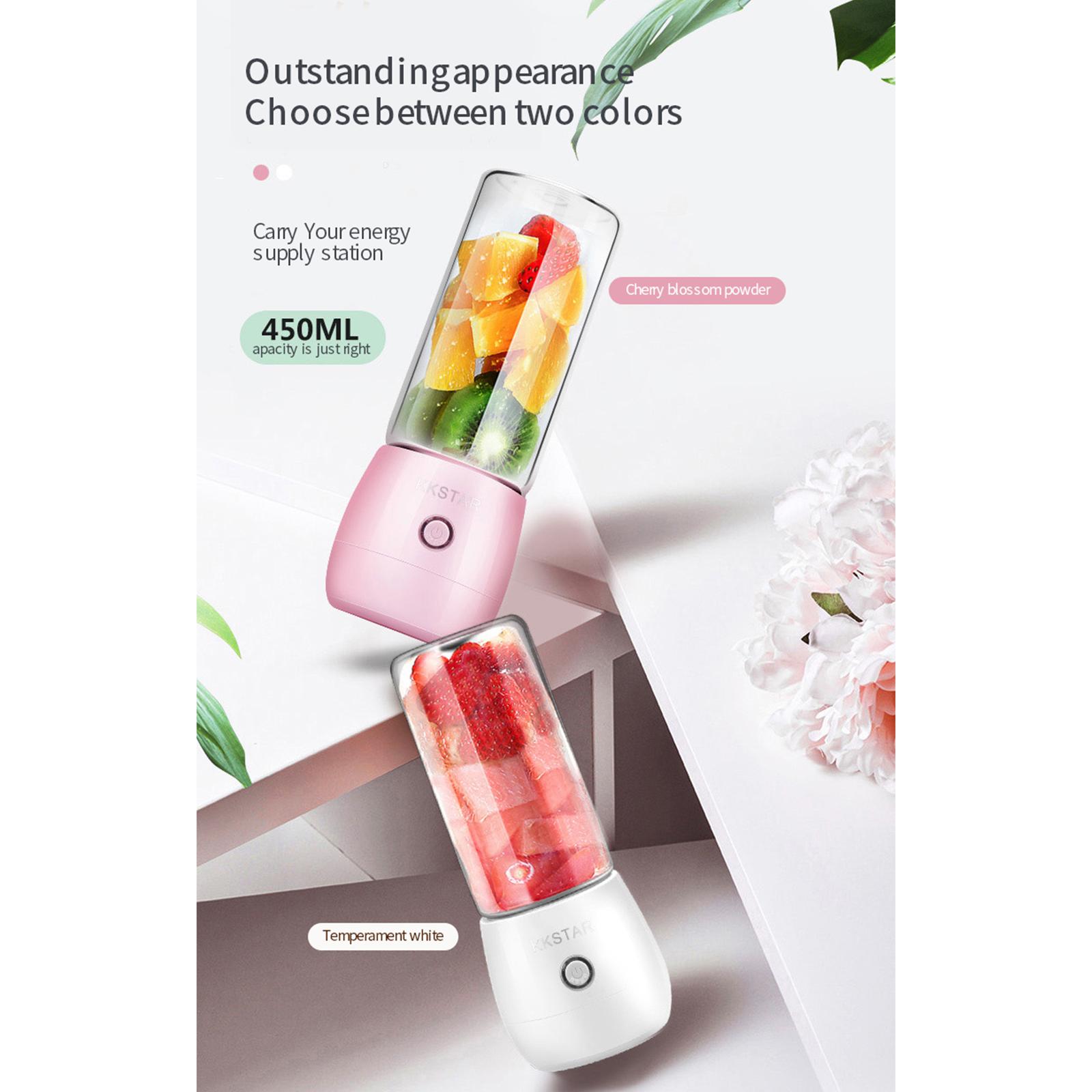 Электрический блендер для фруктов и смузи для офиса и улицы розовый — фото 6