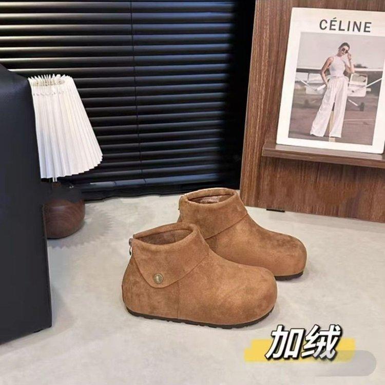 

Chelsea boots small thick soles increase in height in autumn and winter new velvet warm Korean version casual short boots 40 верблюд