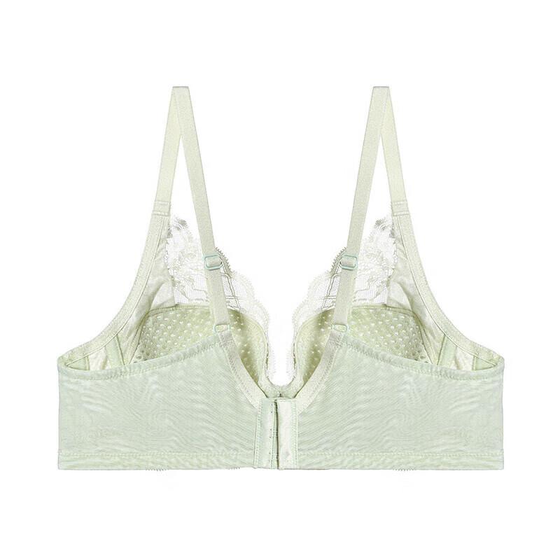 Aimer Breathable Honeycomb Cup, Large Breast Soft Support, Push-Up, Sexy Lace Bra, Xiaocanglan AM119401, Green B85