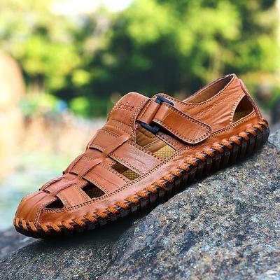 ModăVaraBărbațiSandale Versatile PieleBărbațiPantofi Casual LoafersExteriorBărbațiSandale din Piele pentru BărbațiMarcă de LuxBărbăteștiPantofi Romani de Plajă