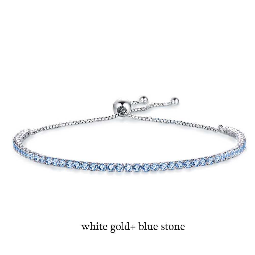 

KALETINE Charms Bracelets For Women 925 Silver Blue Pink White CZ Tennis Beads Link Rose Gold Luxury Mens Jewelry 18 25cm