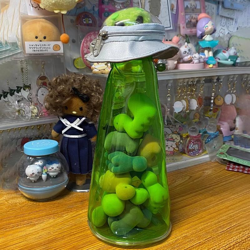 Leuke Grappige Alien Pennenzak Cartoon Draagbaar Grote Capaciteit Ufo Schrijfwaren Opbergtas Broche Pop Display Tas Studentenbenodigdheden