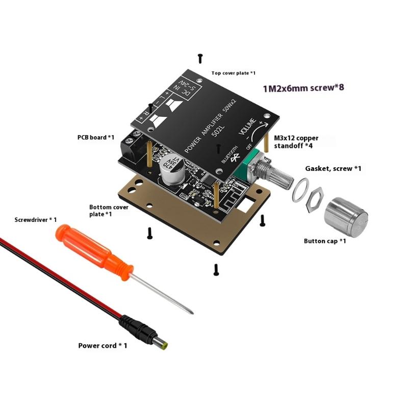 ZK 502L 2.0 Channel Digital Sound Module 2x50W Wireless 5.0 and Dependable Power Supply Design