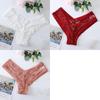 3Pcs/Lot Sexy Panties Women Lace Embroidery Underwear Low-Waist G String Hollow Out Cross Belt Thong Comfortable Female Lingerie
