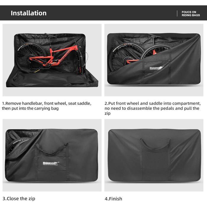Sac de Transport Vélo - UNDERSCORE - 26-29 pouces - Housse Pliable - Noir - Multi-usage