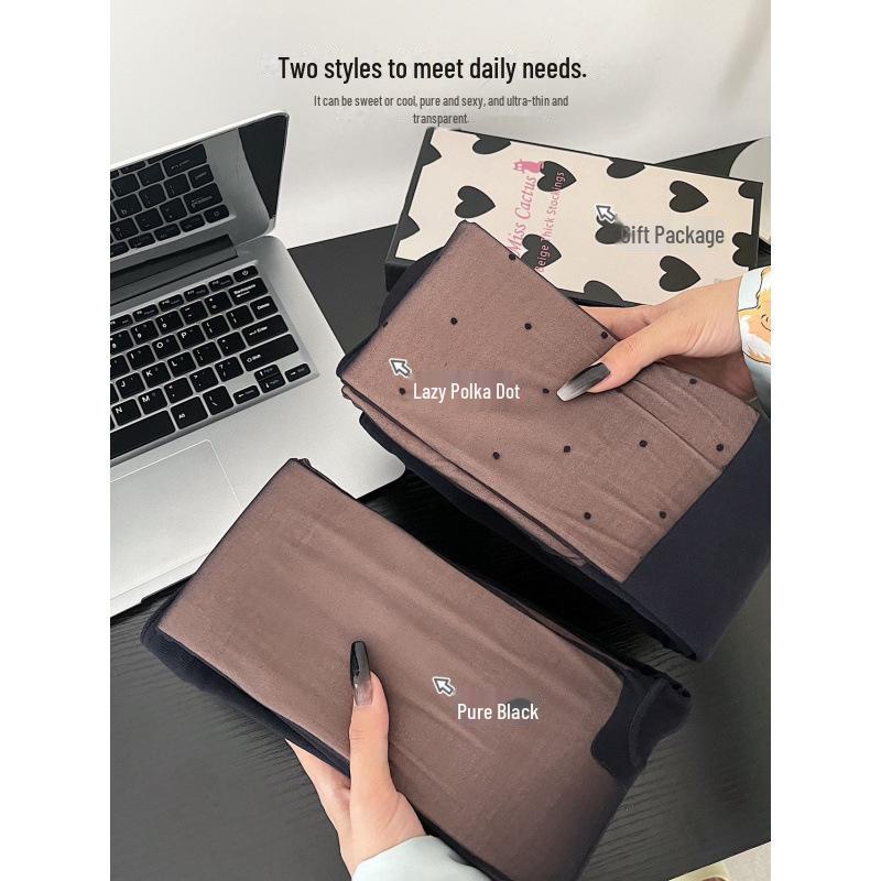 

MissCactus Суперпрозрачные черные шелковые поддельные прозрачные чулки, женский осенне-зимний образ с открытыми ногами, с бархатной подкладкой. 130g (Thin Fleece) Above 20°C