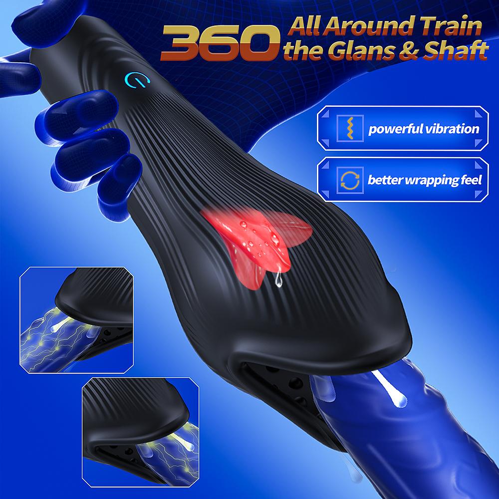 Male Glans Stimulate Massager 10 Modes Penis Delay Trainer Vibrator Rotate Masturbator Automatic Oral Climax Sex Toy For Men