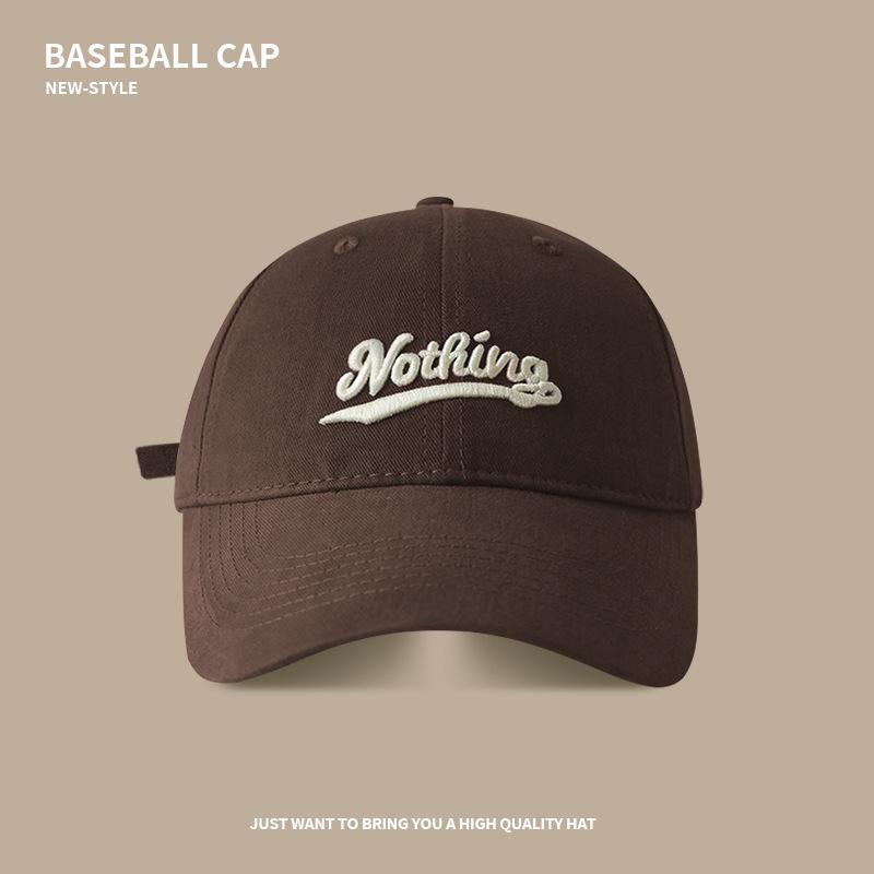 Soft top baseball hat men's big head circumference shows a small face three-dimensional embroidery pure cotton cap outdoor versatile sun hat women