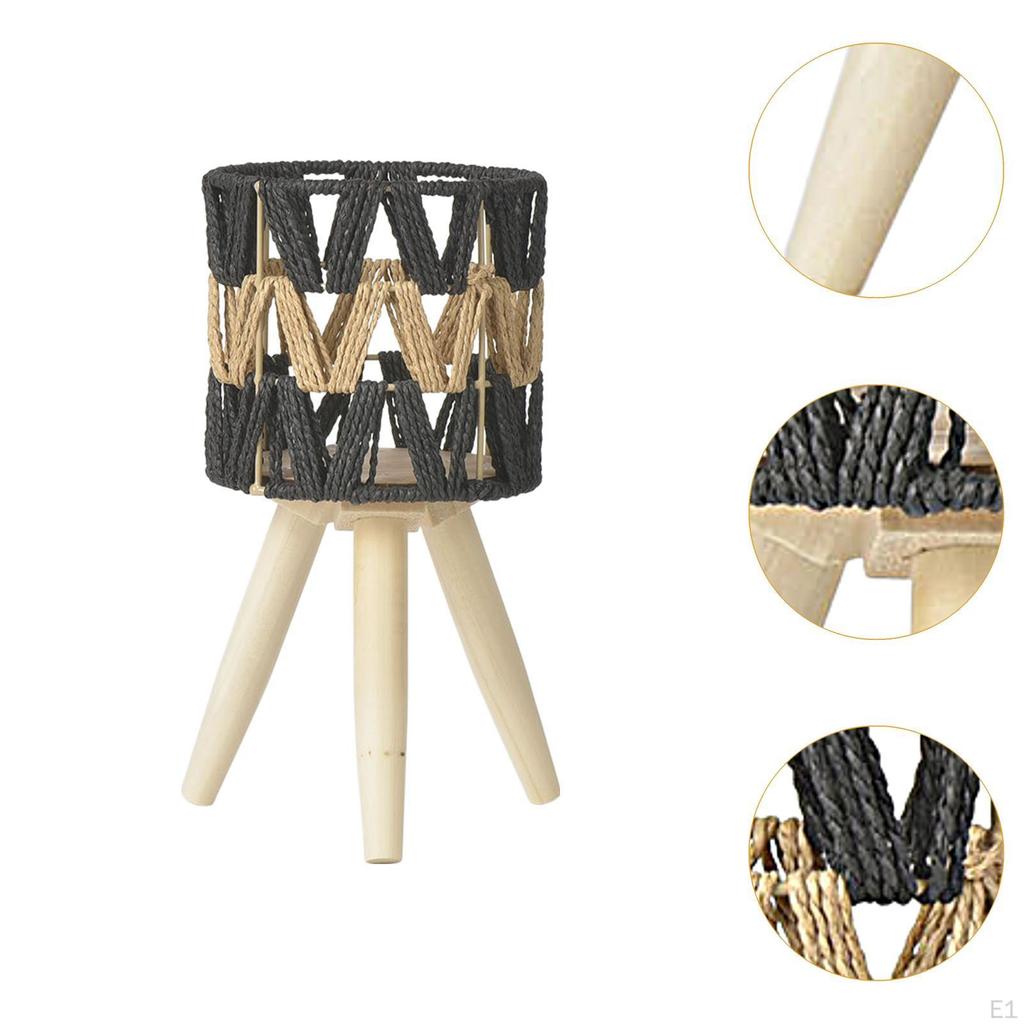 Floor Planter Stand Plant Baskets Rack Multipurpose Handmade Wooden Shelf Wood Legs for Home